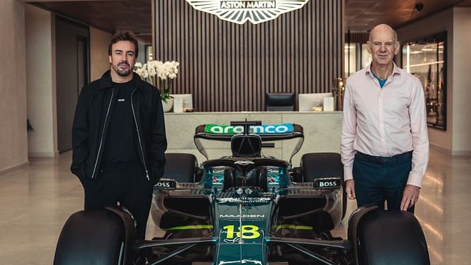 Natalie Pinkham drops 2-word remark on the image of Fernando Alonso and Adrian Newey walking in the Aston Martin headquarters
