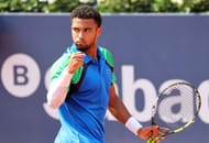 Arthur Fils plays during the match against Pedro Martinez on Day Three of the Barcelona Open. Source: Getty