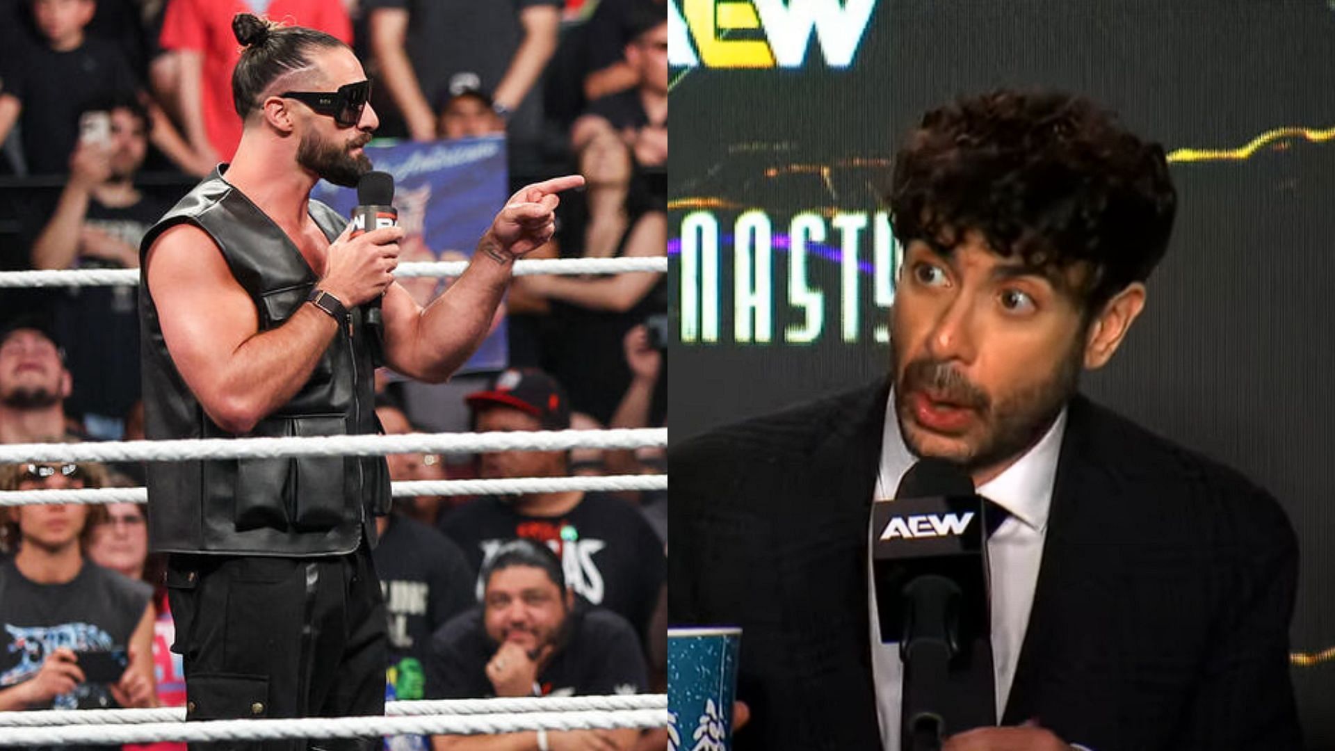 Seth Rollins is a Grand Slam champion in WWE [photo: wwe.com and AEW
