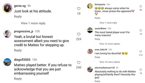 Screen grab of the fans' reactions [Image Source: Instagram]
