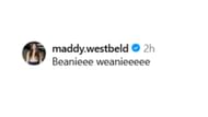 Maddy Westbel'sd reaction (Image Source @_oliviamiles_/Instagram)