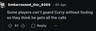 Fans react to anonymous claims that suggest Curry gets easy foul calls