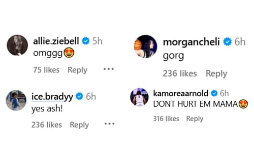 Allie Ziebell, Kamorea Arnold, Ice Brady and others react to Ashlynn Shade's IG post | via @therealashlynn12/ig