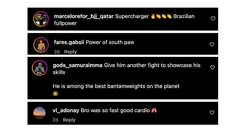 Screenshot of comments. [ONE Championship/Instagram]
