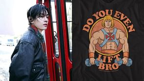 “Turned into a gym bro and started shading” — Fans hilariously react as BTS’ Taehyung rocks He-Man’s ‘Do You Even Lift Bro’ meme tee in a viral video
