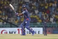 Nicholas Pooran bats for LSG. (Credits: Getty)
