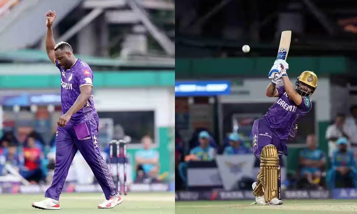 केकेआर के खिलाड़ी रिंकू और रसेल (Image credits: IPLt20 )