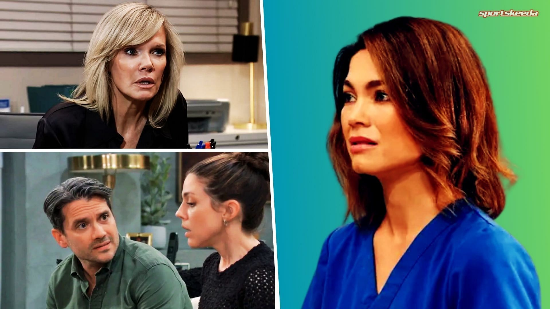 Clockwise from topleft, Ava, Elizabeth, Kristina and Dante on GH (Custom cover edited by Sportskeeda, original images via ABC/@General Hospital)