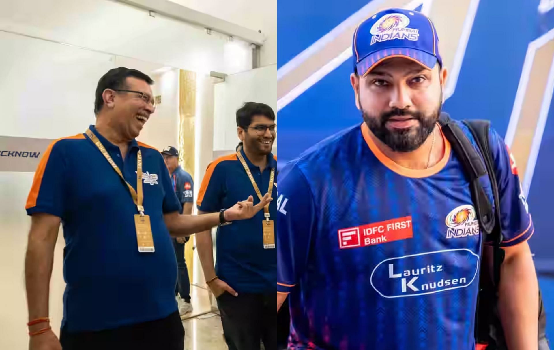 Sanjiv Goenka (l) and Rohit Sharma (r). (Images: bcci.tv)