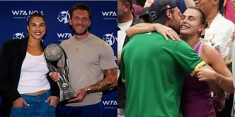 Aryna Sabalenka's boyfriend Georgios shows his affection by adorably kissing her poster in the middle of Madrid Open