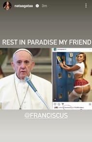 Natalia Garibotto makes a post in honor of Pope Francis