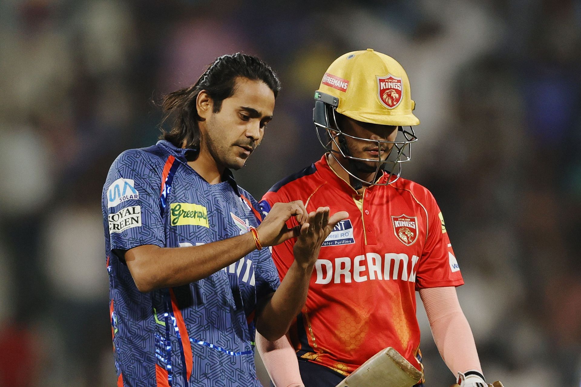 LSG spinner Digvesh Rathi giving send off to PBKS opener Priyansh Arya during IPL match on Tuesday. (Image: IPL/X)