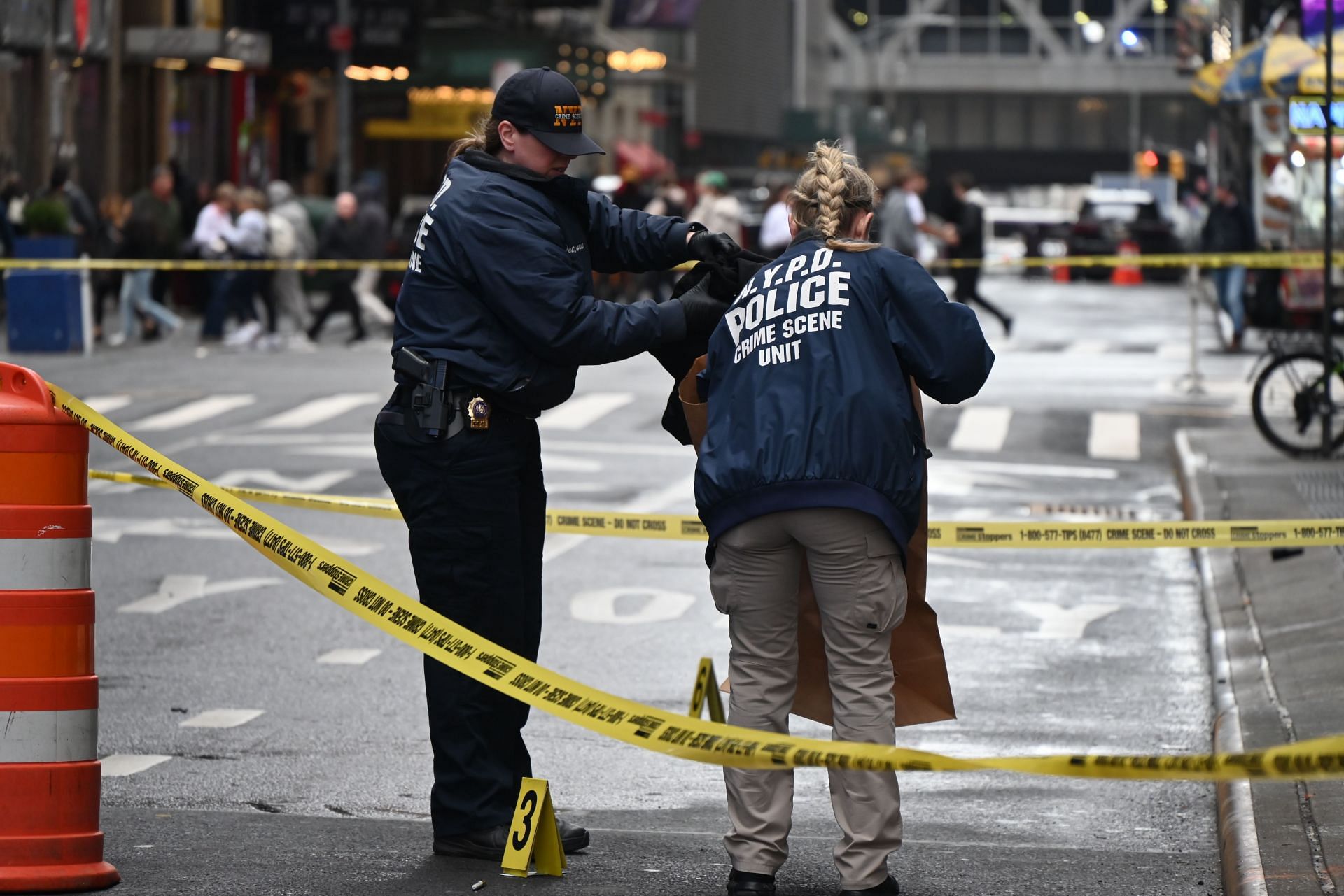 Nypd Crime Scene collects evidence on man set on fire - Source: Getty