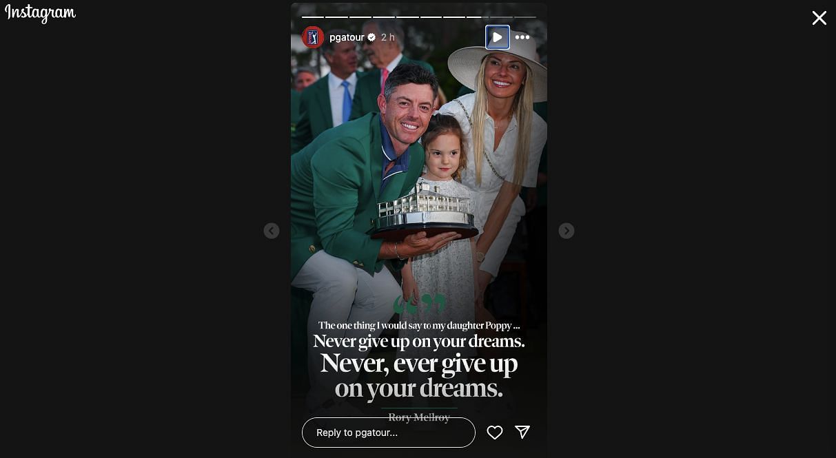 Rory McIlroy via The PGA Tour | Image Source: Instagram/@pgatour