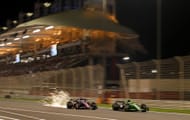 Gabriel Bortoleto driving the (5) Kick Sauber C45 Ferrari leads as sparks fly behind Pierre Gasly driving the (10) Alpine F1 A525 Renault on track during the F1 Grand Prix of Bahrain - Source: Getty