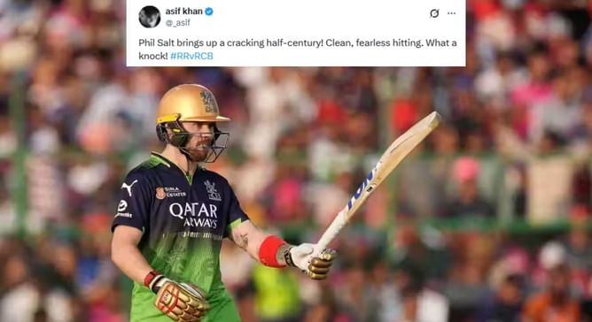 "Clean, fearless hitting" - Fans in awe of Phil Salt's cracking 65 off 33 balls in RR vs RCB IPL 2025 clash