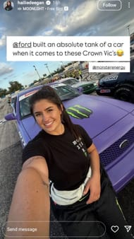 Hailie Deegan's Instagram story - Source: @hailiedeegan on IG