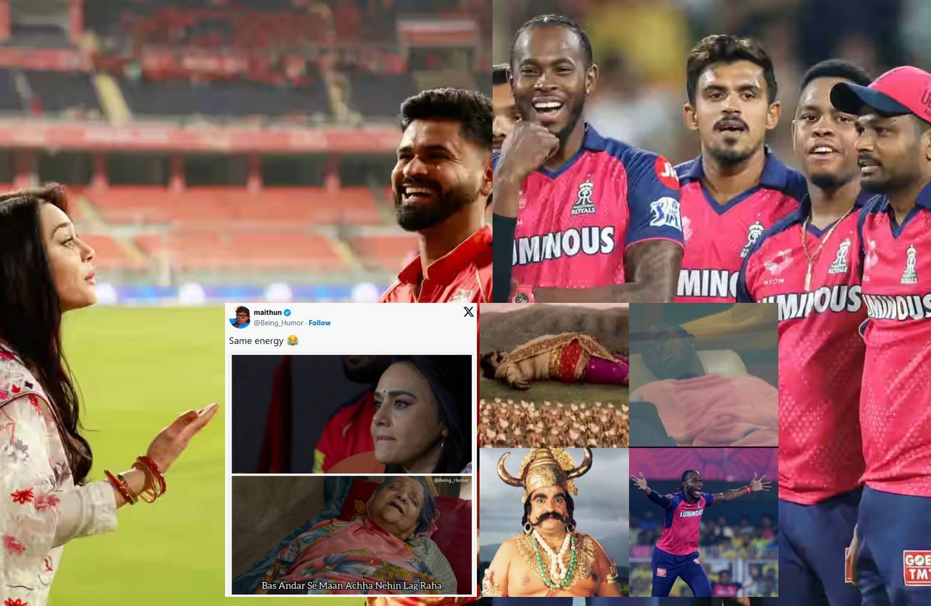 Top memes from latest IPL match. (Image: bcci.tv, X - @Being_Humor, memes_hallabol)