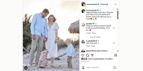 Caroline Wozniacki's husband David Lee's comment