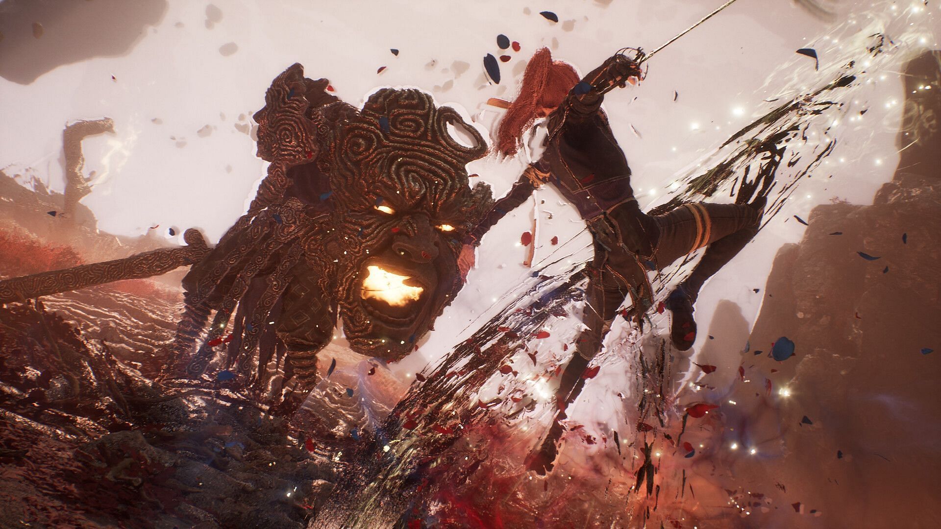 A character fighting a beast in Clair Obscur: Expedition 33