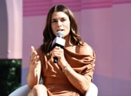 Danica Patrick speaking at the VeeCon event in August 2024 - Source: Getty
