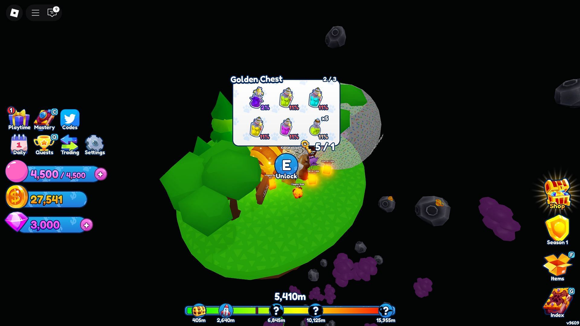 Golden Chest reward pool (Image via Roblox)