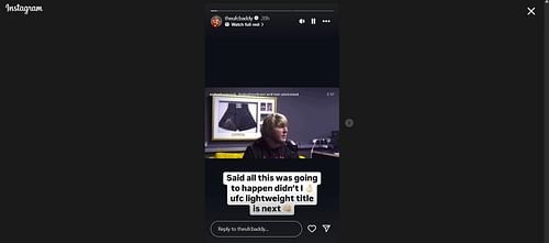 Paddy Pimblett's message. [Screenshot courtesy: @theufcbaddy on Instagram]
