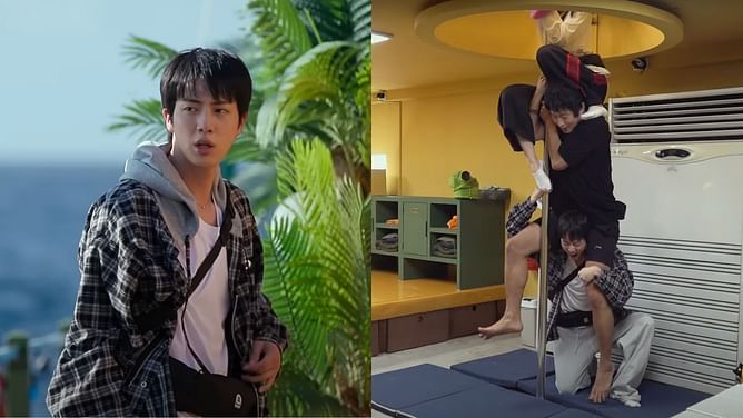 "A true humble gentleman" — Fans laud BTS’ Jin for his selfless act after he lends his palm to help female guest climb pole on Kian’s Bizarre B&B