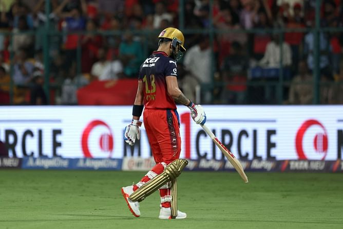 Virat Kohli's knock of 70 ends in soft fashion as he spoons a catch to cover off Jofra Archer in RCB vs RR IPL 2025 match