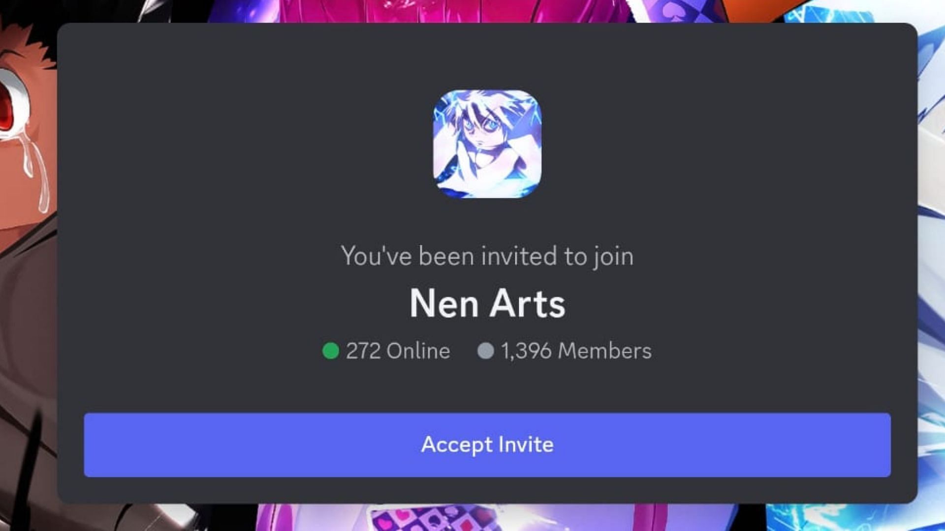 Here's the Discord invite to the official Nen Arts server (Image via Roblox)