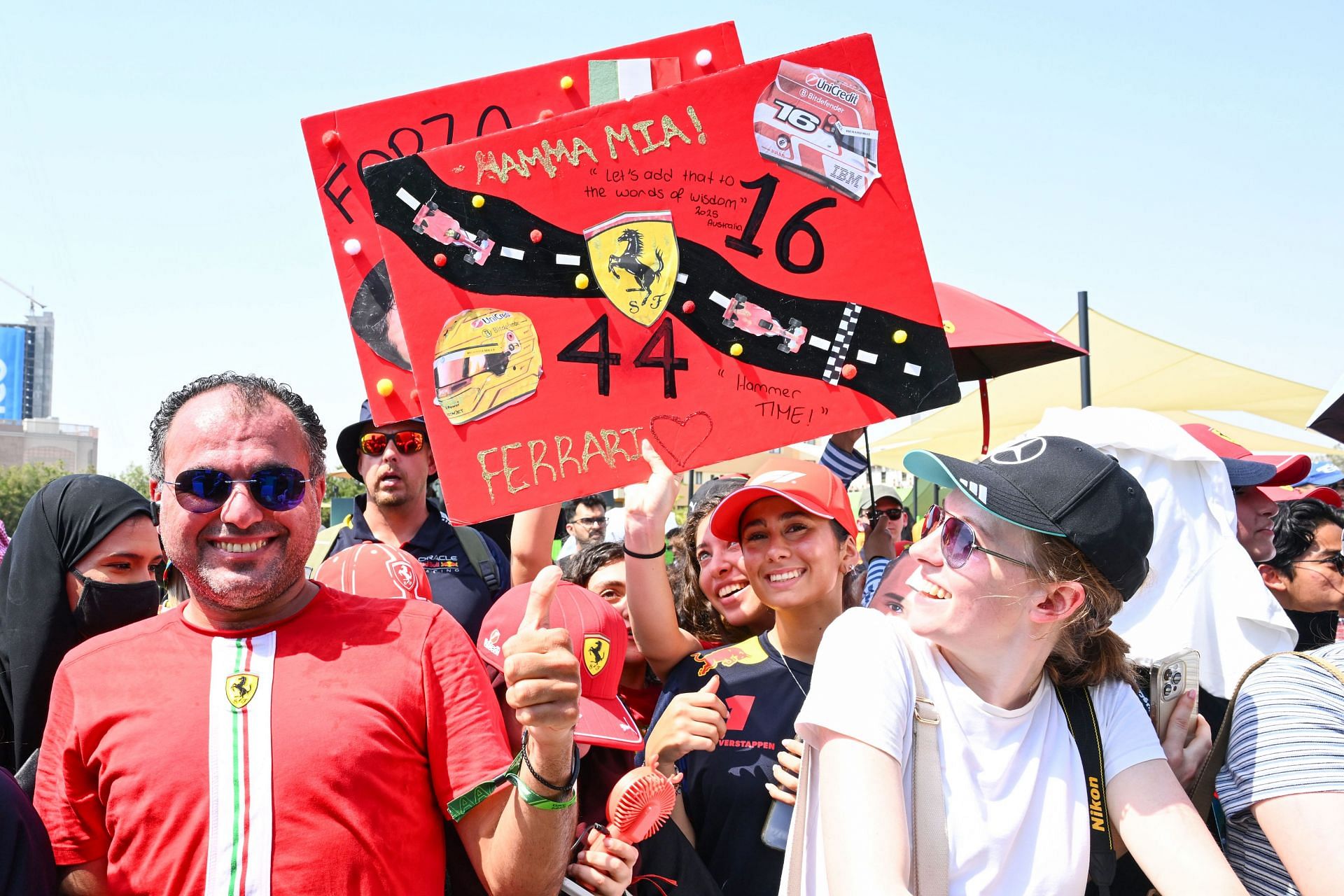 Ferrari fans at the stage during final practice ahead of the F1 Grand Prix of Saudi Arabia - Source: Getty