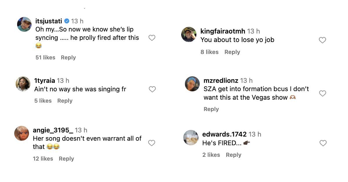 More comments about the singer&#039;s performance (Screenshot via Instagram/@livebitez)