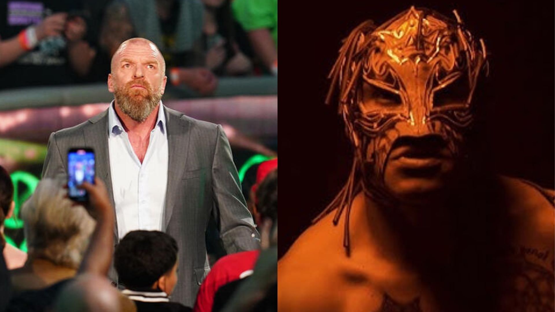 Triple H (left), Rey Fenix (right) (Image Credits: WWE.com)