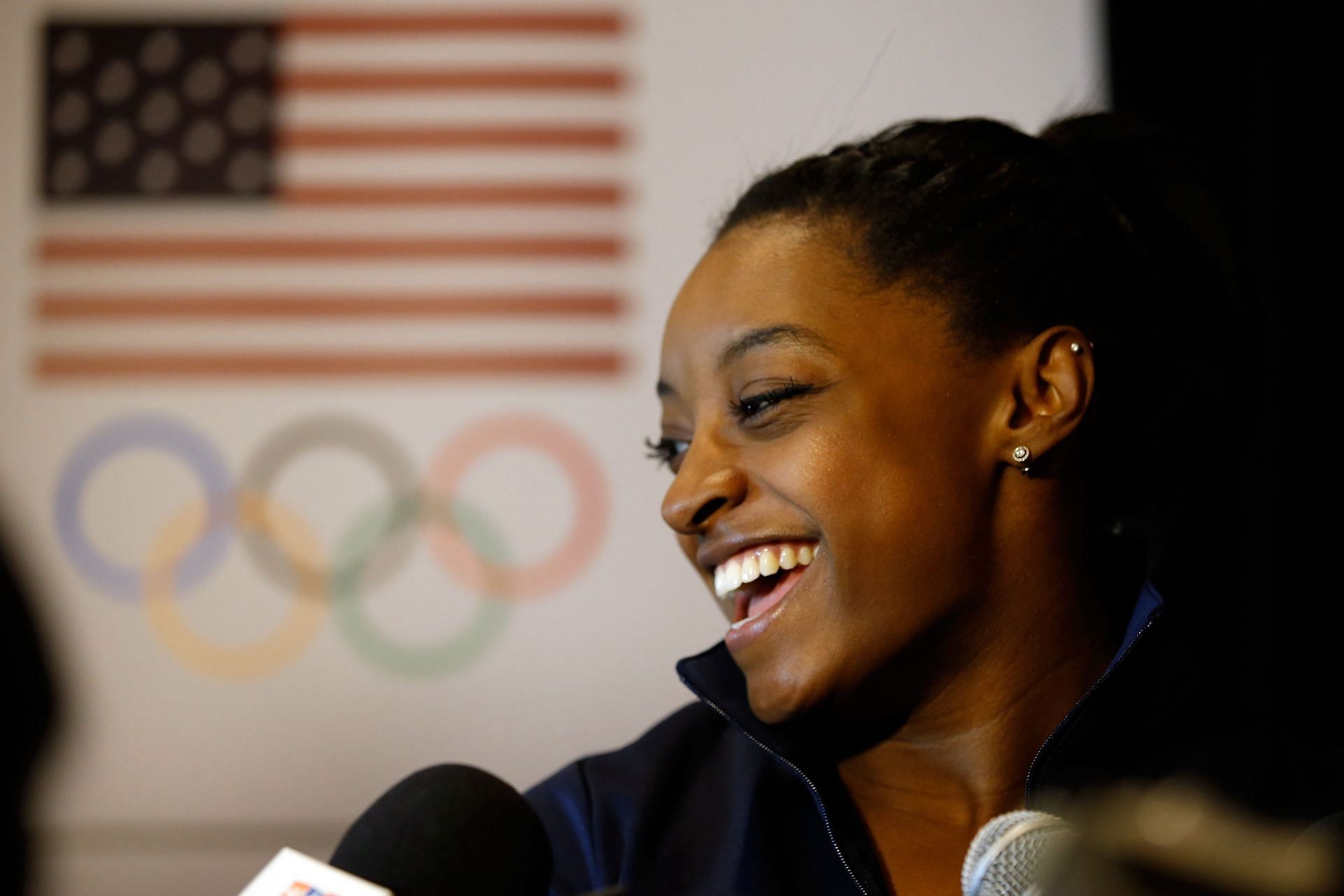 Simone Biles smiling during the Team USA Media Summit before the 2016 Rio Olympics (Image via: Getty Images)