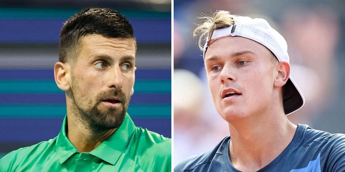 Novak Djokovic (left), Holger Rune (right), Sources: Getty