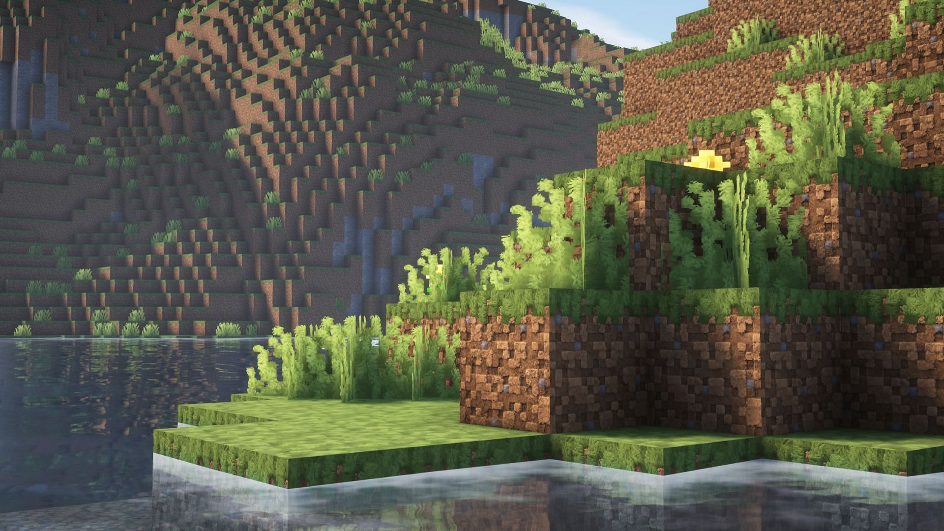 Terraforming is a method of manually creating natural-looking terrain in Minecraft. (Image via Sportskeeda Gaming || Mojang Studios)