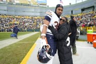 Simone Biles and Jonathan Owens during Chicago Bears v Green Bay Packers - Source: Getty