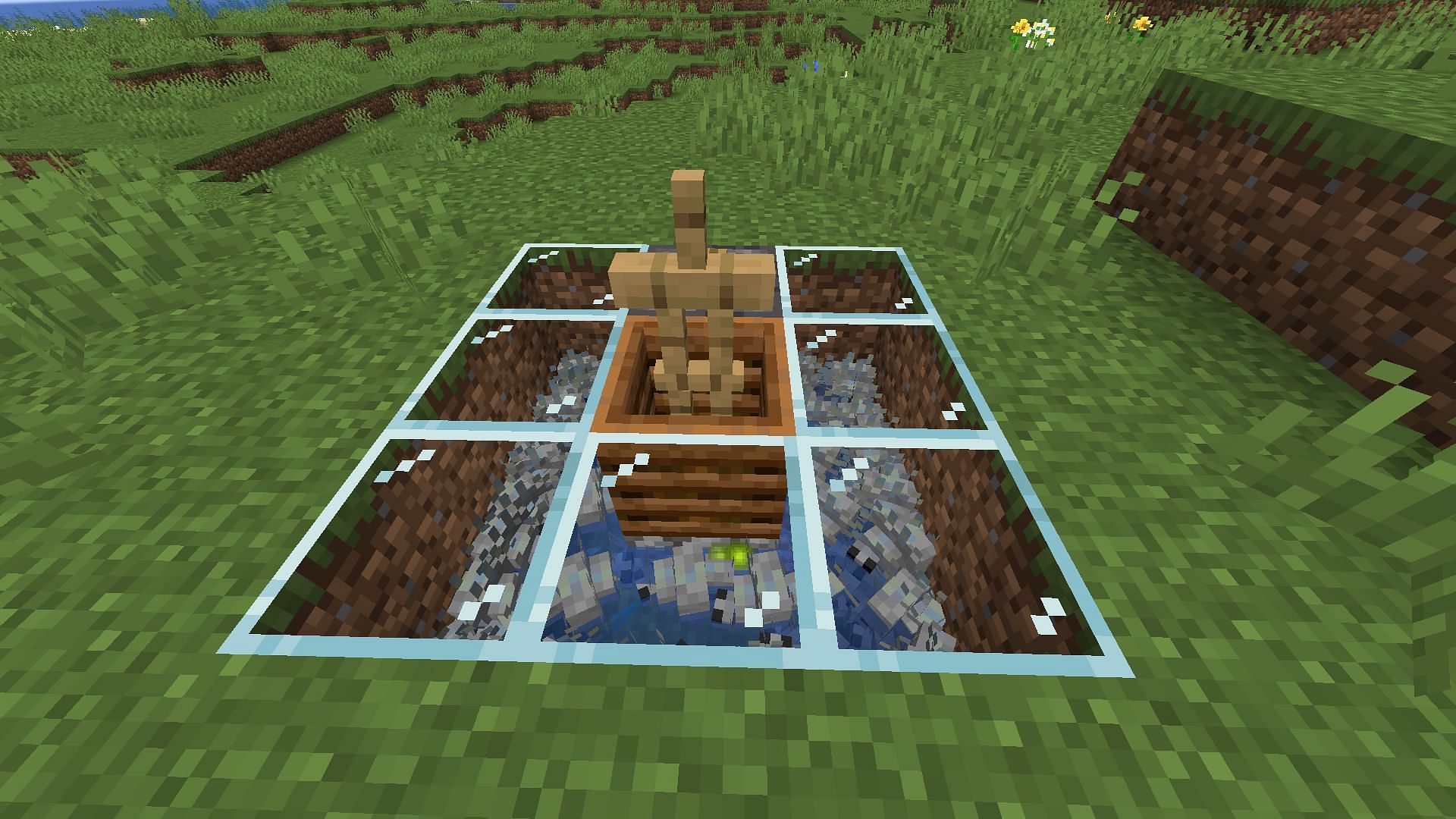 Place the rest of the blocks like so and start the farm (Image via Sportskeeda Gaming || Mojang Studios)