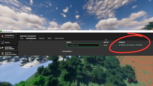 Download the Minecraft snapshot 25w15a from the official game launcher (Image via Sportskeeda Gaming || Mojang Studios)