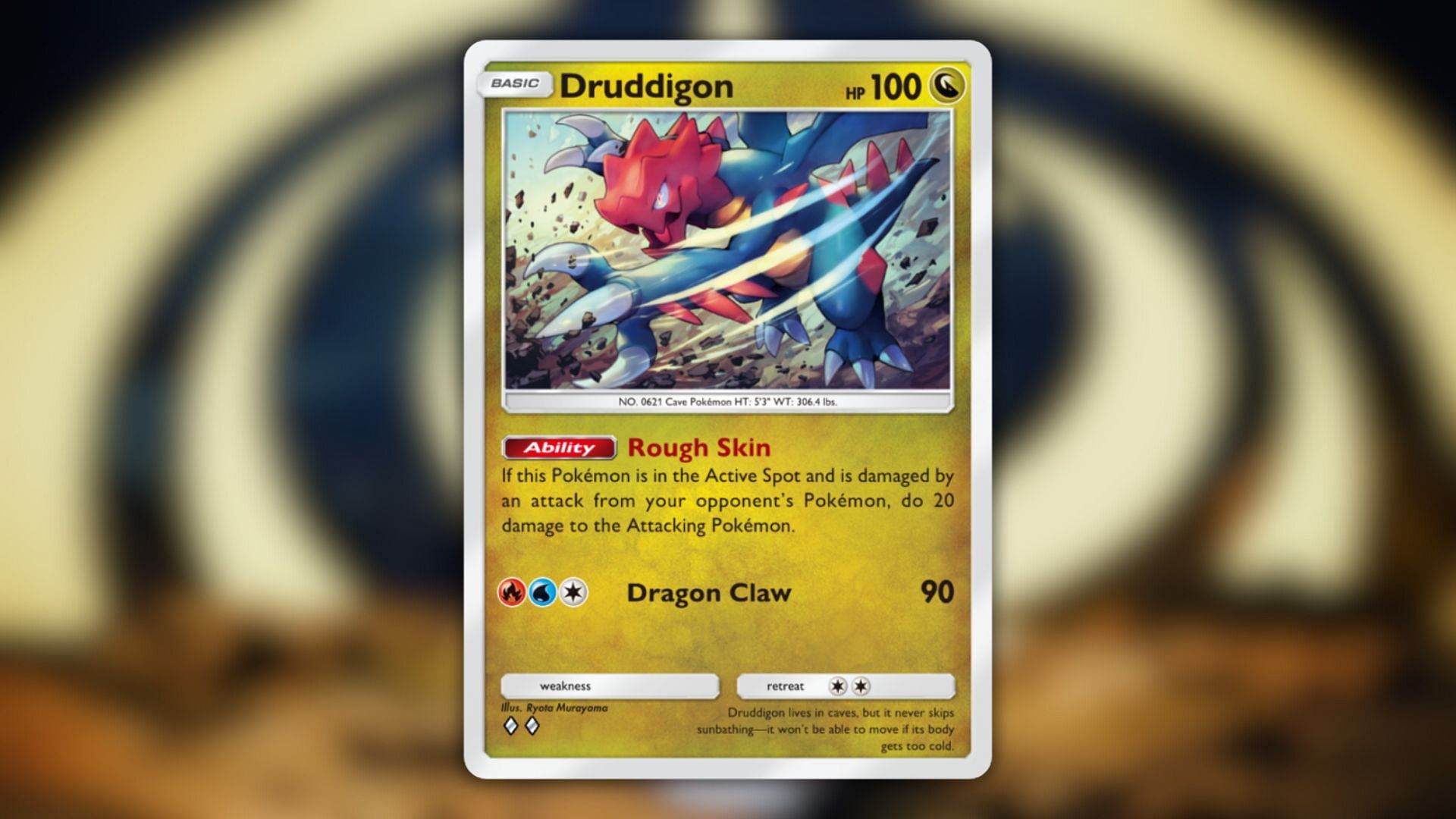 Druddigon&#039;s card as seen in the game (Image via The Pokemon Company)