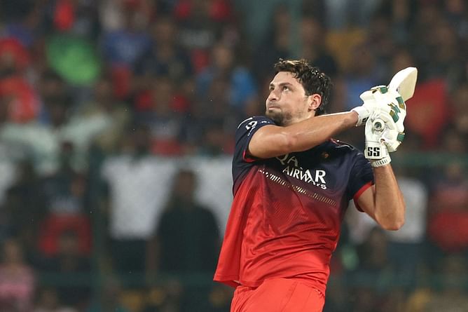 Tim David clobbers Harpreet Brar for three consecutive sixes to bring up a fighting half-century in RCB vs PBKS IPL 2025 match [Watch]