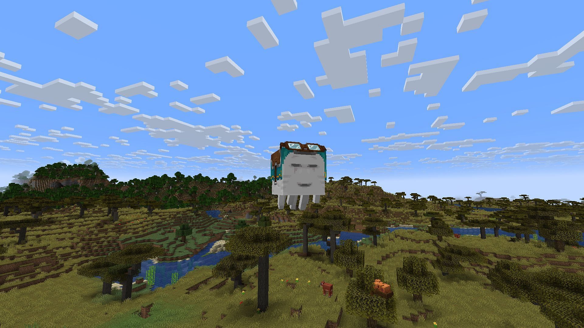 The Minecraft Bedrock 1.21.90.20 beta and preview introduces an array of improvements for the happy ghast (Image via Sportskeeda Gaming || Mojang Studios)