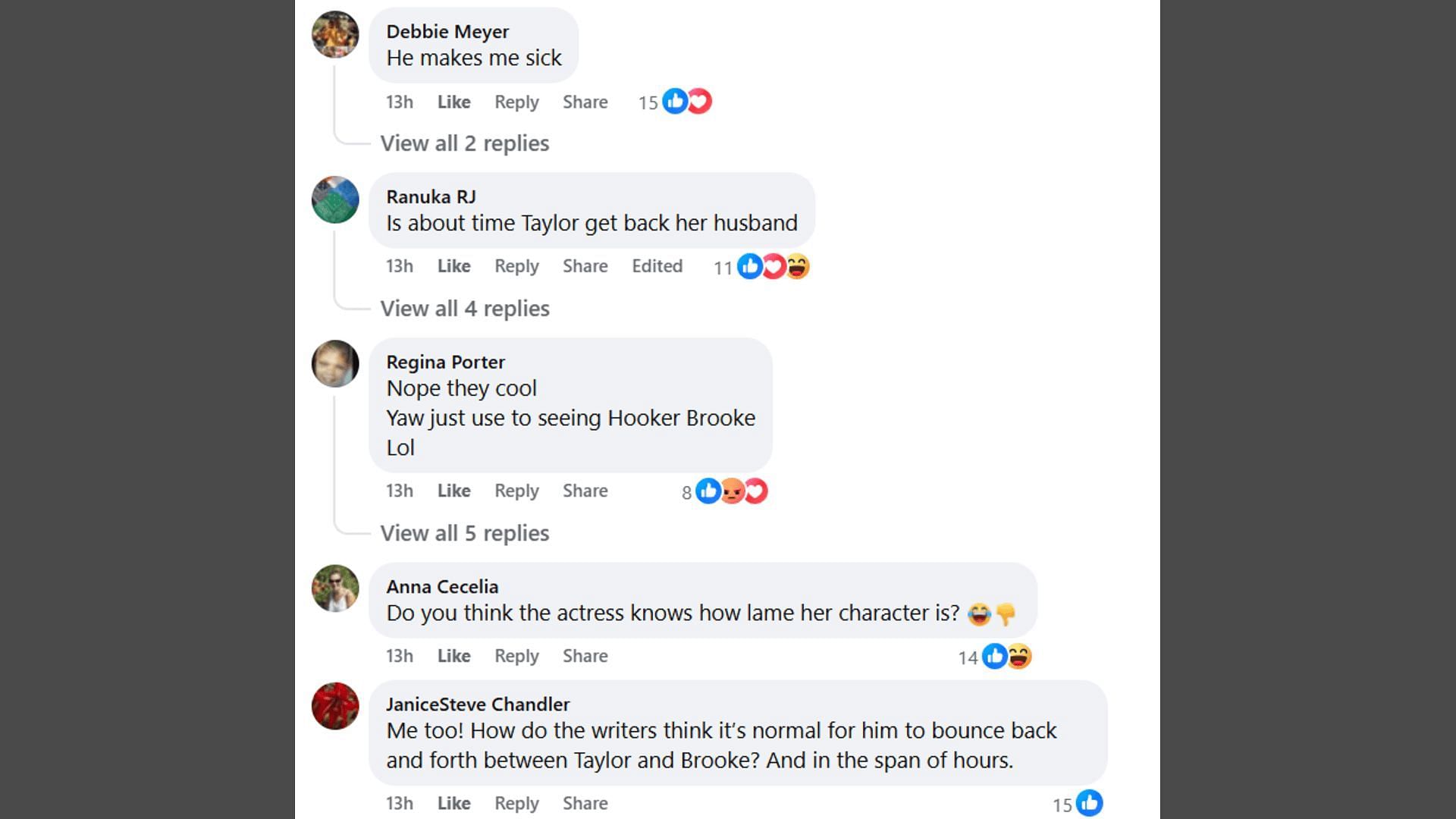 More fan reactions sharing the same sentiments (Image via Facebook/The Bold and the Beautiful)