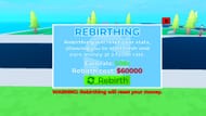Rebirthing provides money multiplier boosts (Image via Roblox)