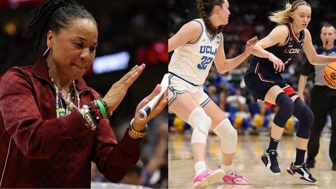 Dawn Staley, MiLaysia Fulwiley, Chloe Kitts and more watch on from sidelines as UConn battles UCLA for championship game spot