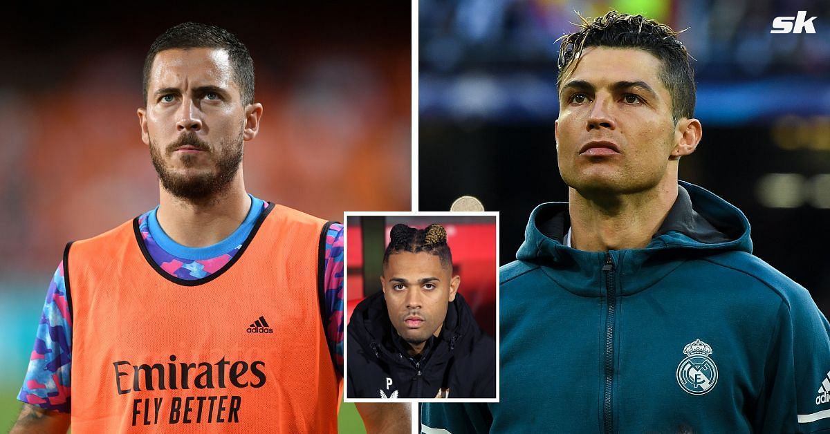 Eden Hazard, Mariano Diaz, and Cristiano Ronaldo