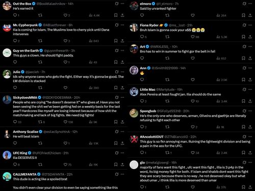 Fan reactions to Ilia Topuria's fight plans