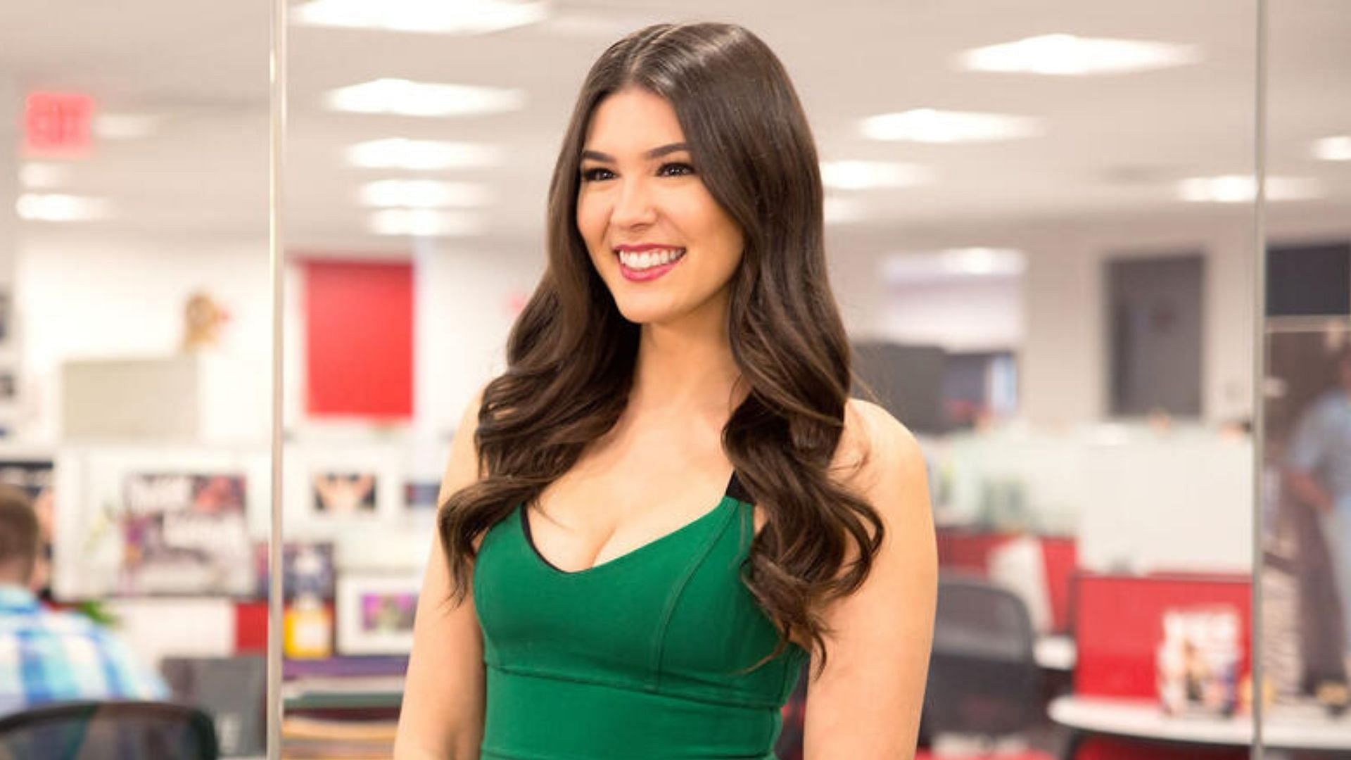 Kelley is a backstage interviewer on RAW. [Image credits: WWE.com]