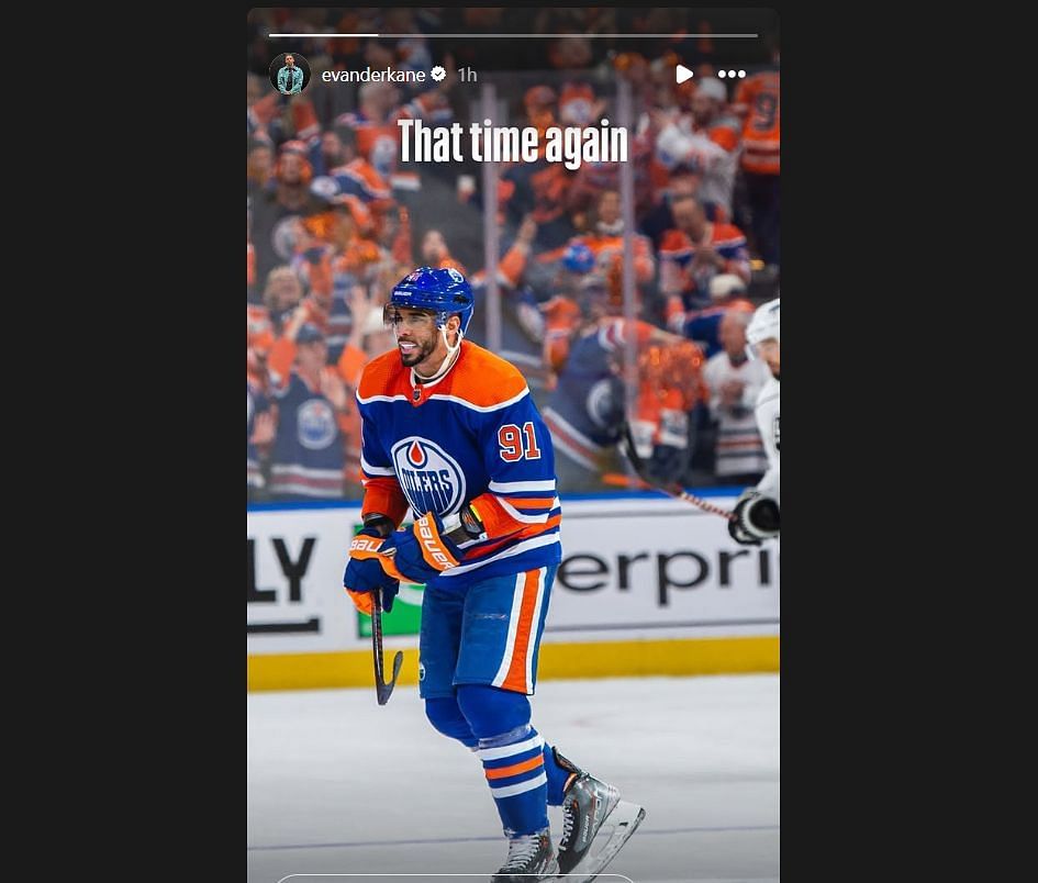 Evander Kane shared on IG story @evanderkane