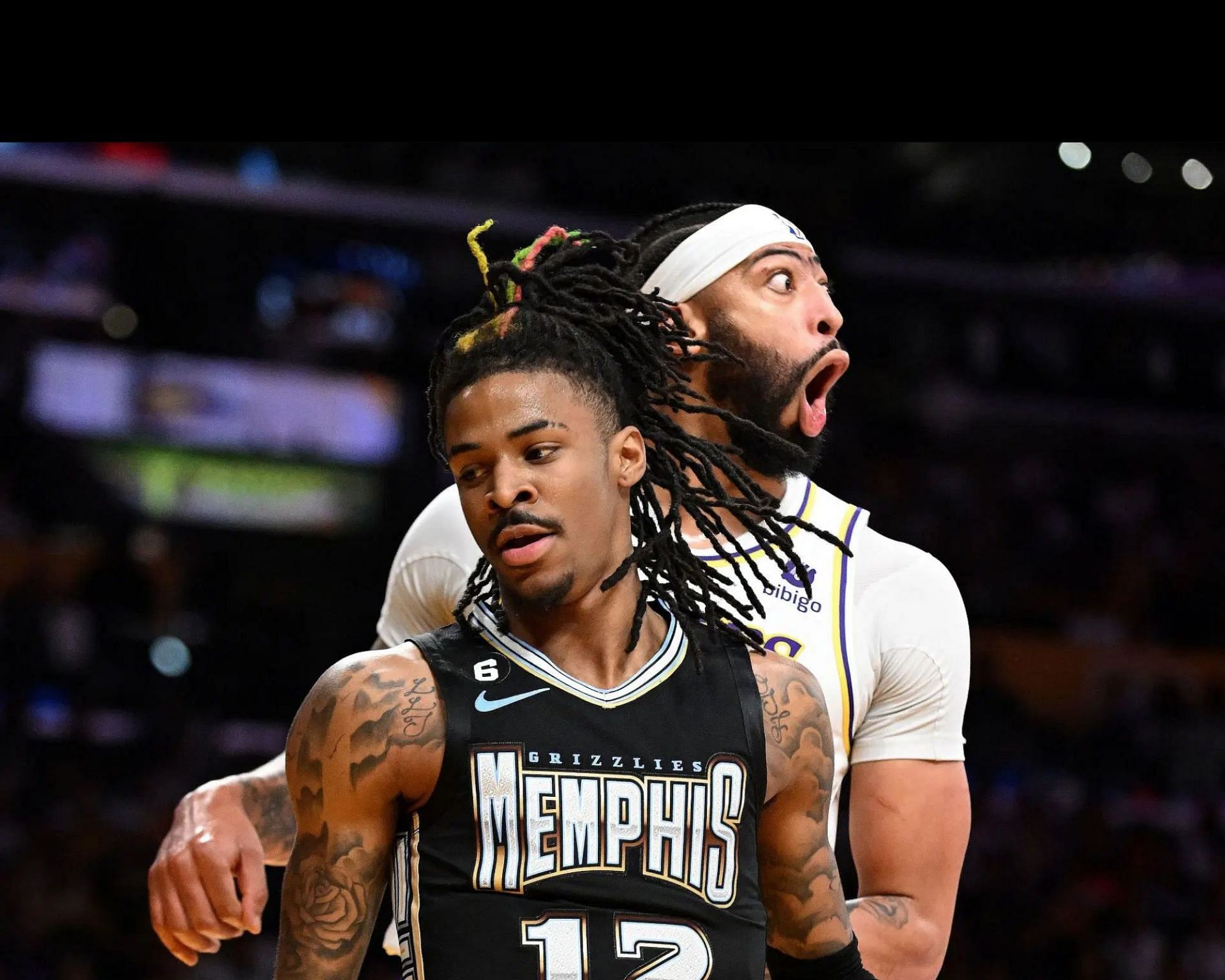 Watch: Ja Morant and Anthony Davis' trash talk goes viral during Mavs-Grizzlies 8th seed battle